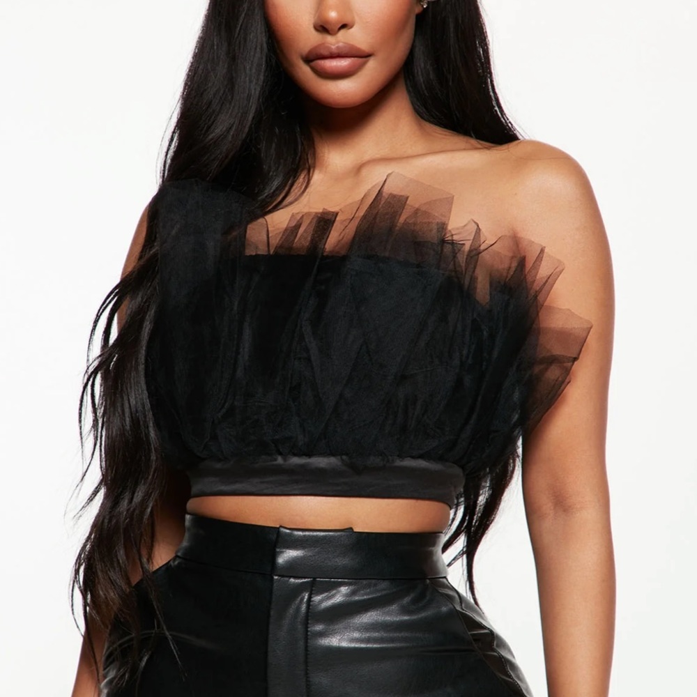 fashion nova bound by love tulle top size XL
